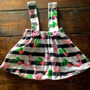 Flamingo suspender skirt